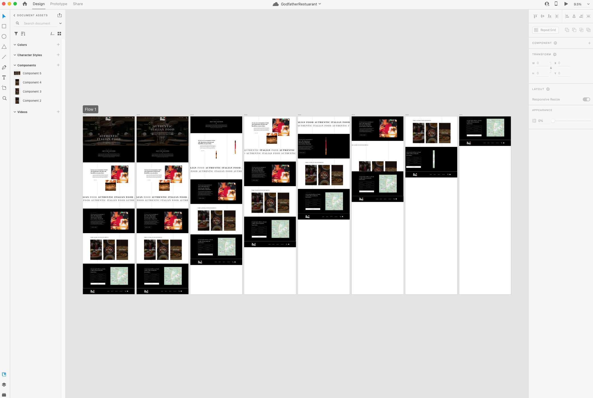 A dynamic mockup showcasing the meticulous design and animations for the Godfather website.