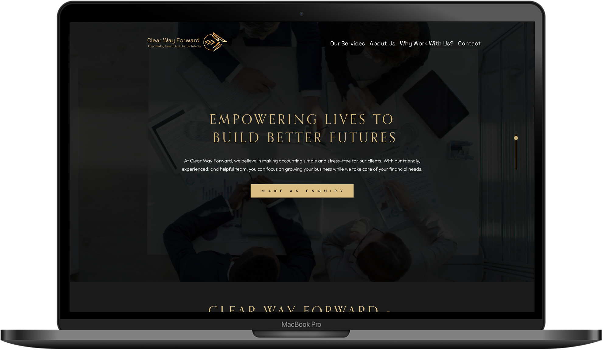 Ongoing SEO and CRO support for Clear Way Forward Accountants, focusing on search engine visibility and conversion optimisation.