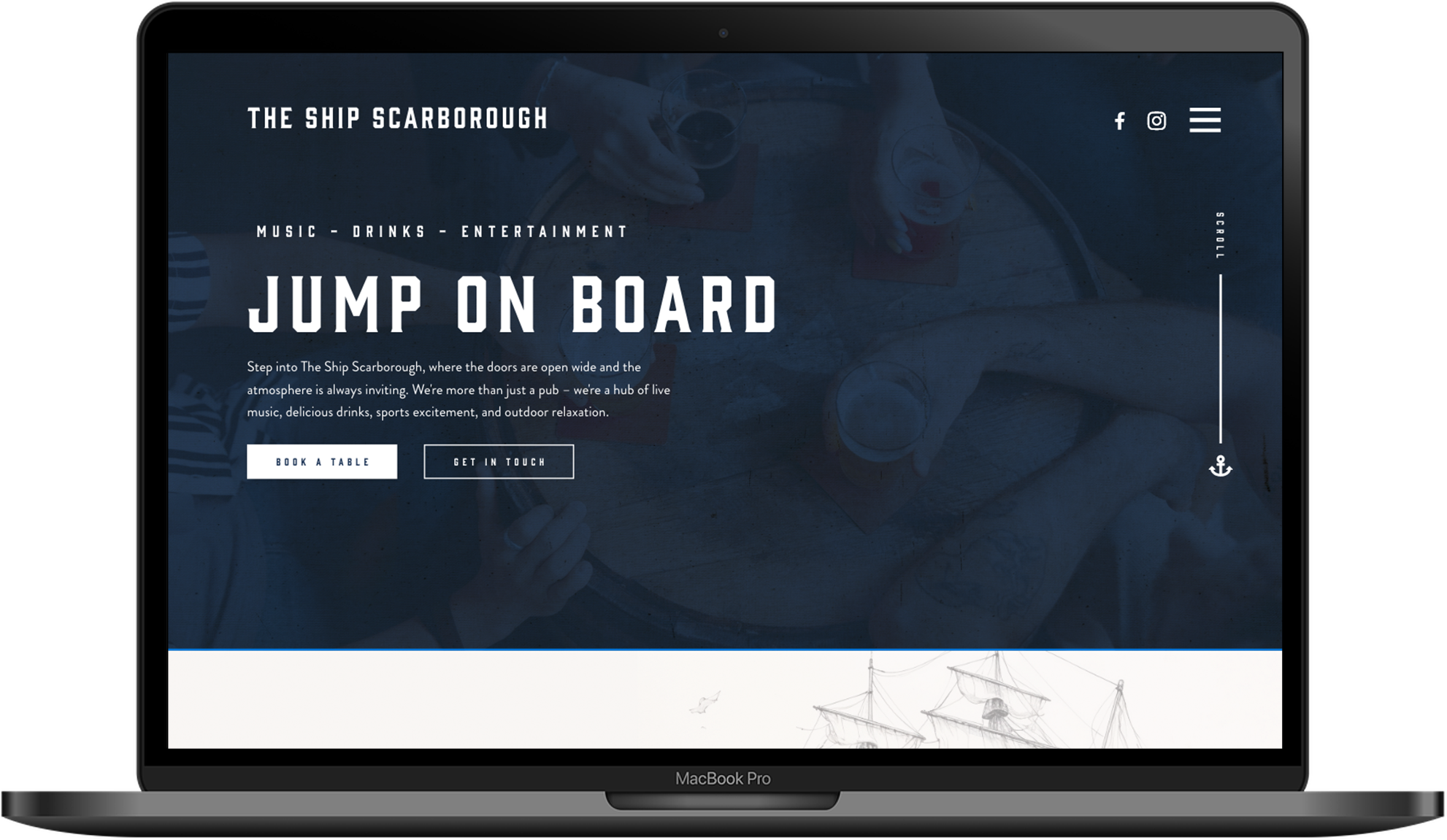 Conversion-focused features implemented in The Ship Inn's website development.